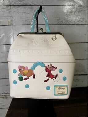 Loungefly Disney Cinderella Jaq & Gus Beads Mini Backpack NWT